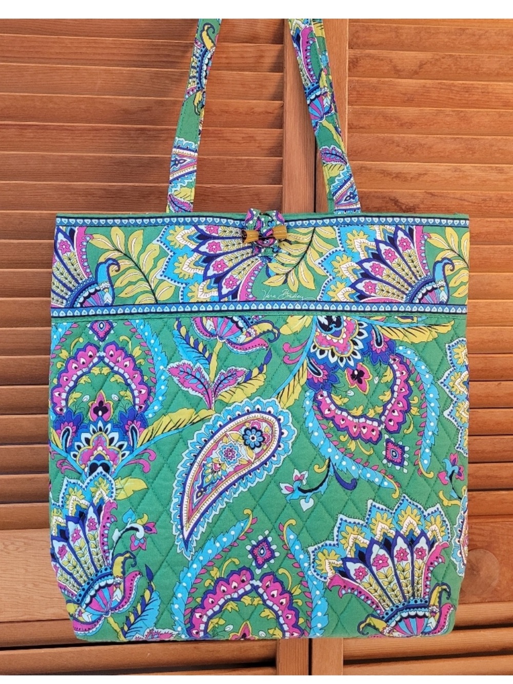 Vera Bradley Green Paisley Tote Bag